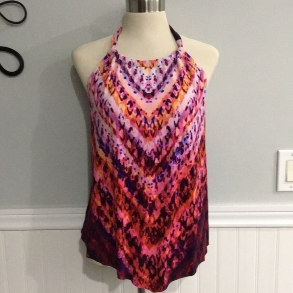 Aqua Green Halter Swim Tankini Top Size Small